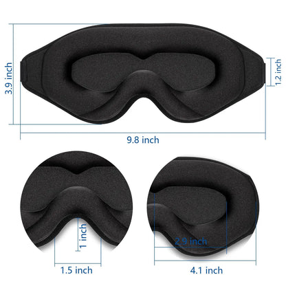 Sleep Mask 3D Eye Mask for Sleeping 100% Light Blocking Eye Covers with Adjustable Strap NightBlindfold for MenWomen Memory Foam