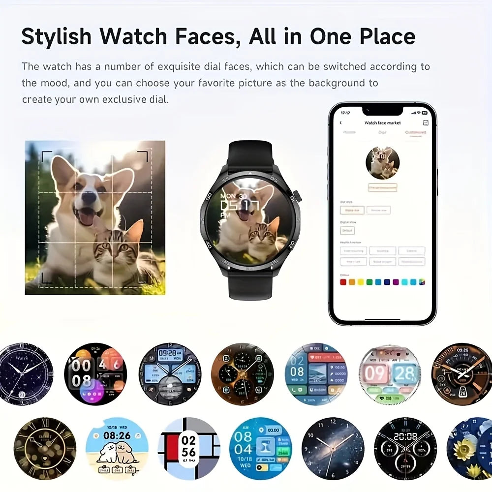 Smart Watch, 1.5-inch Touch Screen, Stylish Dot Strap, Sports Tracking, with Call Reminder/Message Reminder/Alarm Reminder
