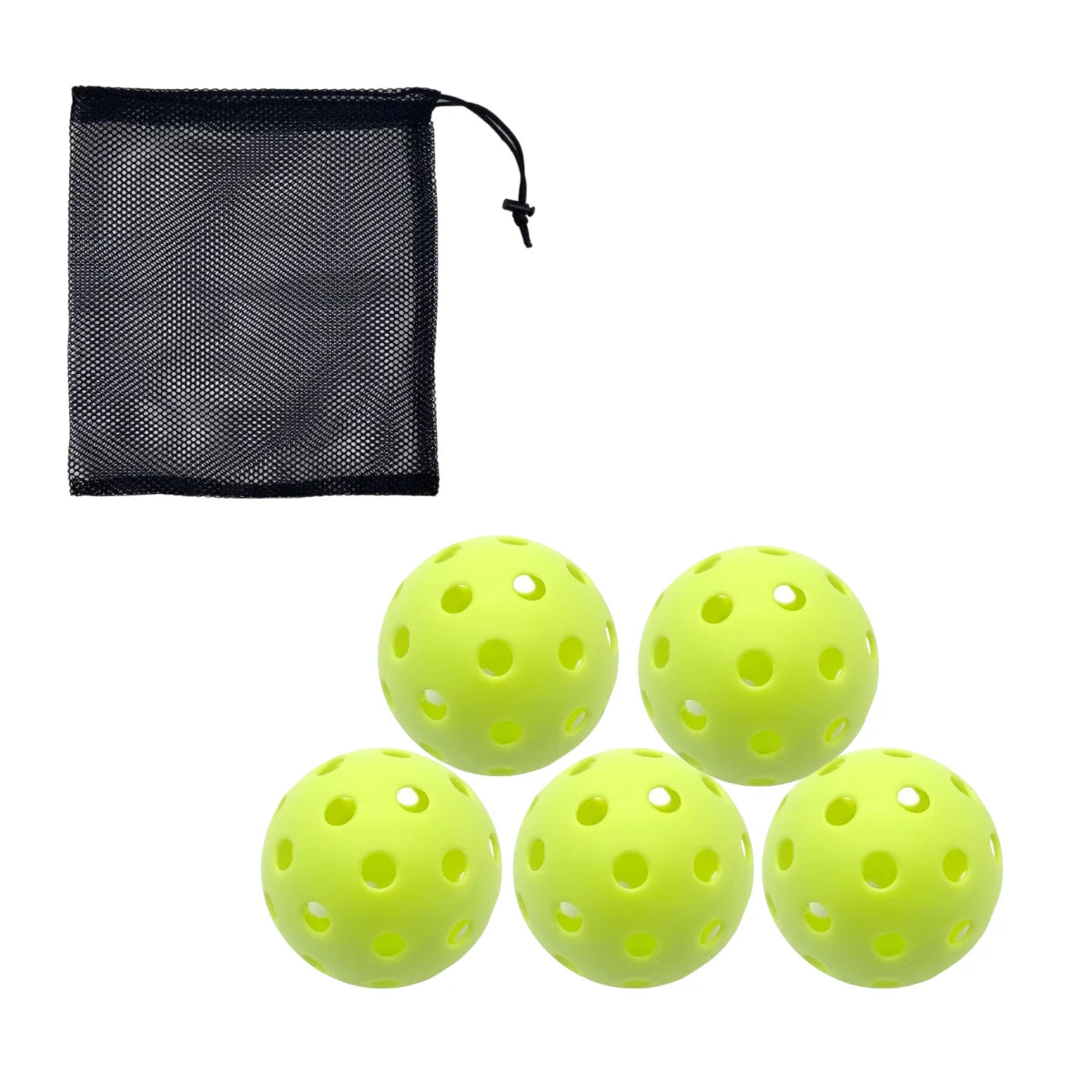 5Pcs Premium 40-Holes Outdoor Pickleball Balls Perfectly Balanced High Bounce True Flight Durable Outdoor Pickleball Set.