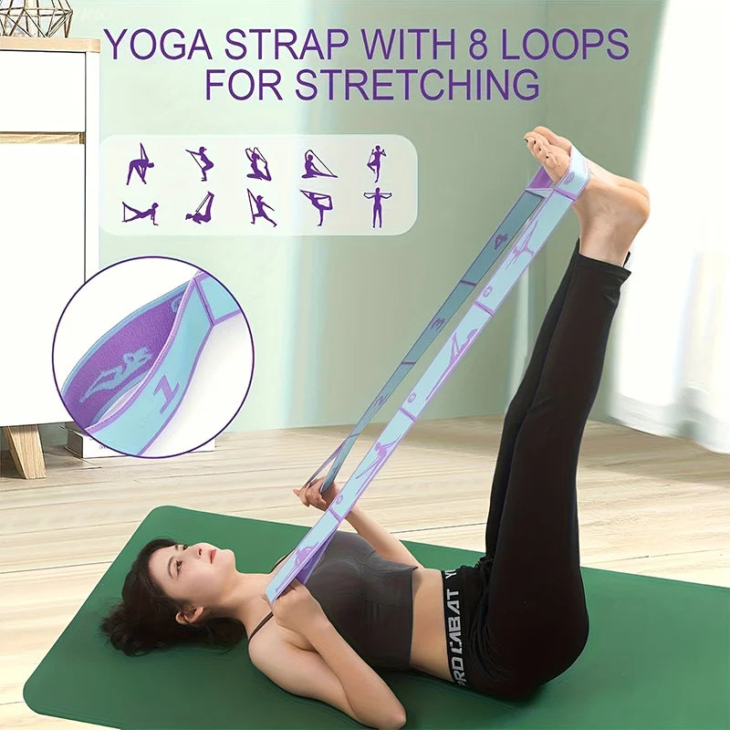 8/12 Loop Numbered Resistance Bands with Guide Purple Blue Pink Elastic Straps for Yoga Pilates Home Gym Pull-Up Training Band