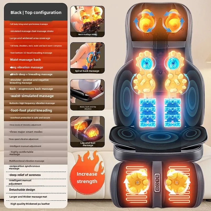 Shiatsu Neck Back Massager with Heat, 2D ro 3D Kneading Massage Chair Pad, Adjustable Compression Seat Massager for Full Body