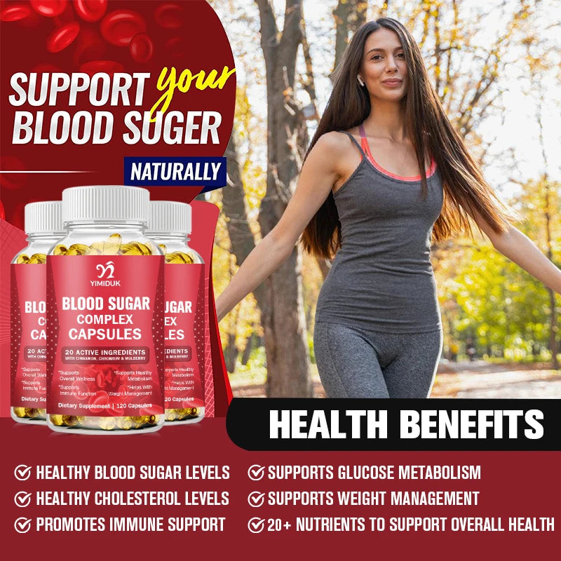 Blood Sugar Complex Supplements, with Cinnamon, Turmeric, Supports Healthy Blood Sugar Healthy Energy Levels, Metabolism