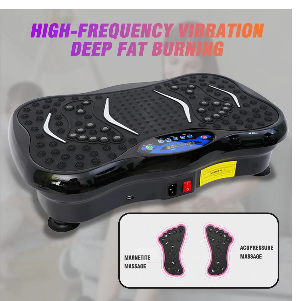 Vibration Plate Exercise Machine Fat-Burning Full Body Workout Power Vibration N Resistance Bands Fitness Equipment Weight Loss