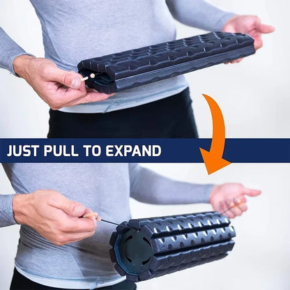 Foam Roller (Bravo-Sage): Collapsible Travel Foam Roller for Pain Relief, Workout Muscle Recovery, Back Massager