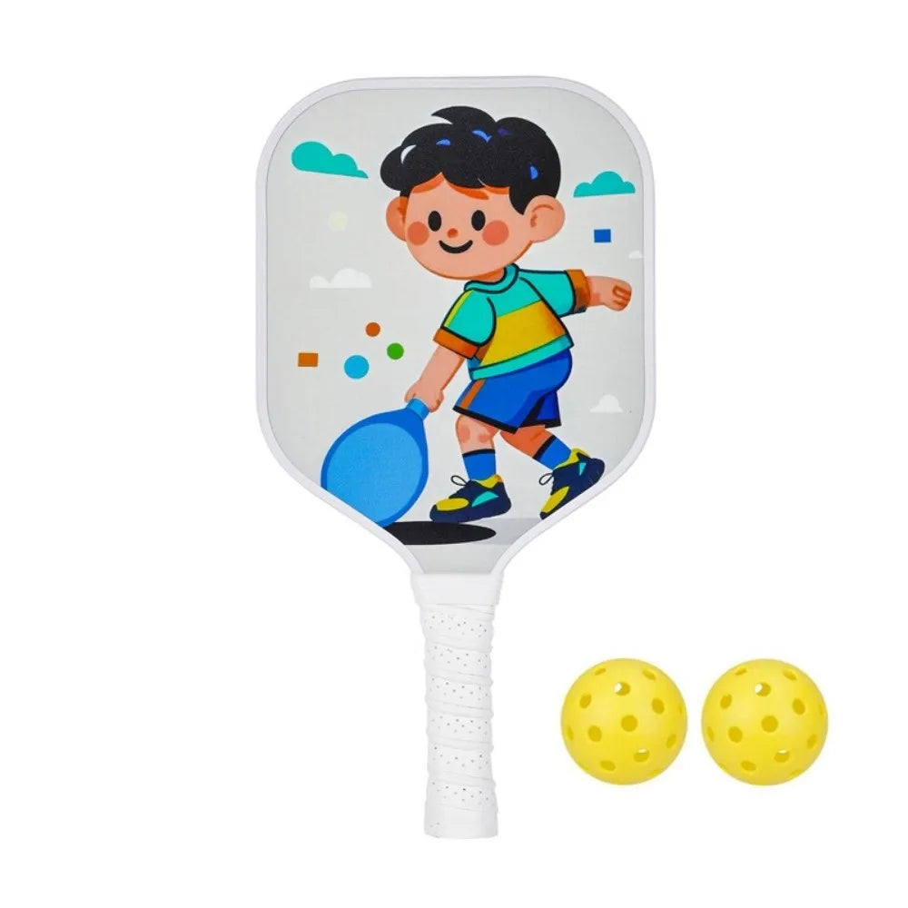 Cartoon Children's Pickleball Set Lightweight Durable 's Pickleball Set Non-Slip Grip 2 Balls Pickleball Paddle Set