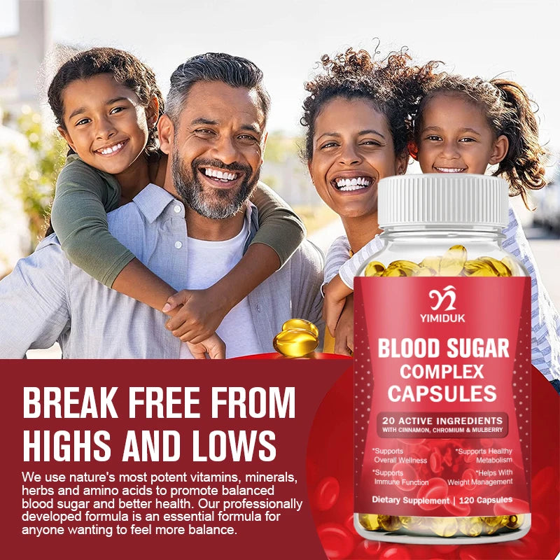 Blood Sugar Complex Supplements, with Cinnamon, Turmeric, Supports Healthy Blood Sugar Healthy Energy Levels, Metabolism