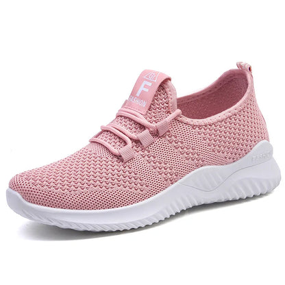 Comfortable Women's Casual Sneakers Summer Breathable Flat Shoes Fashion Women Sneakers Versatile Lace-Up Running Shoes 2026 New