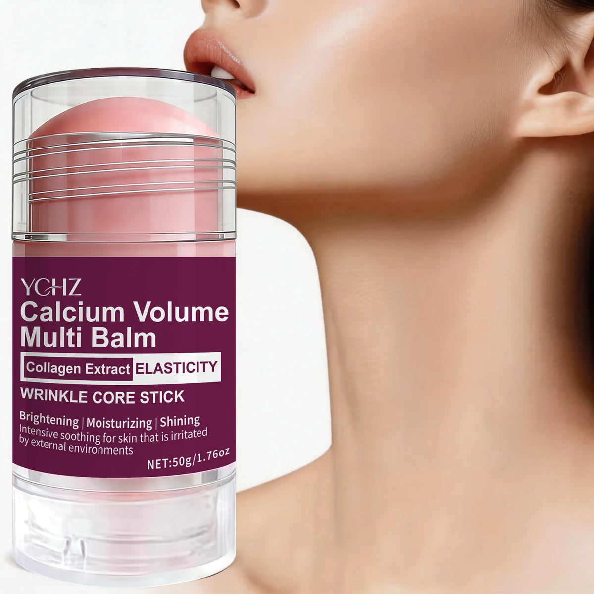 Collagen Facial Care Stick: a Multi-Functional Product That Combines Lip Balm, Eye Cream, Neck Cream, Primer, and Facial Moisturizer, Offering Hydrating and Firming Effects, Suitable for All Skin Types