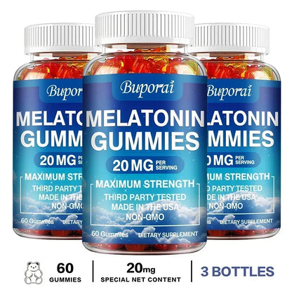 Melatonin 20 Mg Gummies - Relieve Insomnia Healthy Sleep Quality Deep Sleep Stress Relief