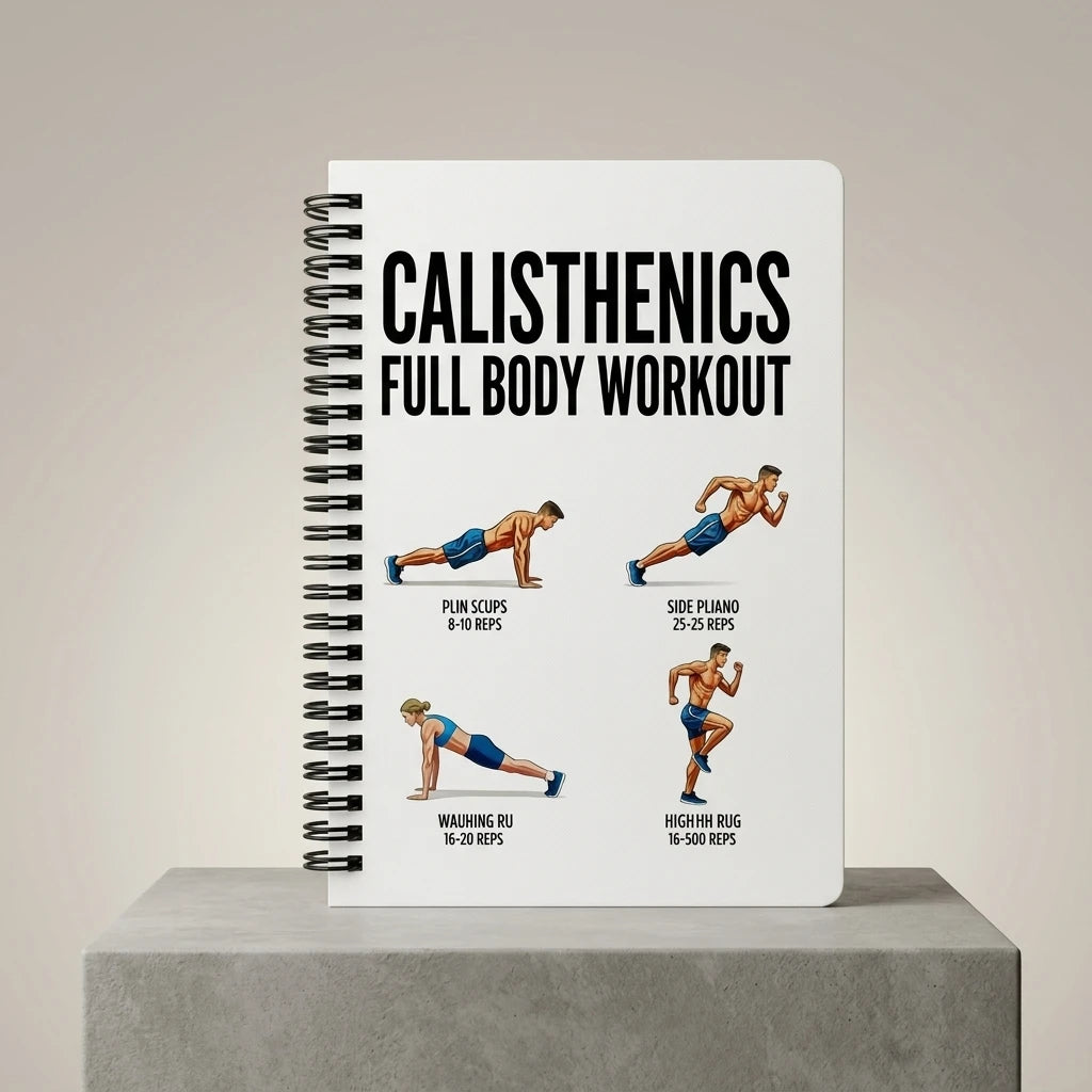 Full Body Workout Notebook Daily Training Guide Portable Fitness Planner for Men Women Home Gym Exercises Gift