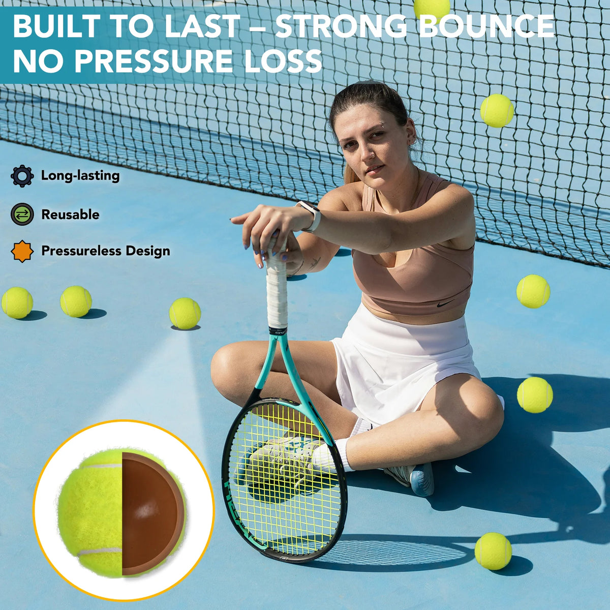 INSUM 20 Pack Tennis Balls - Training Practice Balls for Beginners - Pet Dog Toy Balls