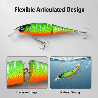 Flicker Shad Jointed Fishing Hard Bait Fishing Lures Hard Bait Deep Diving Swimbait for Bass Trout Freshwater and Saltwater