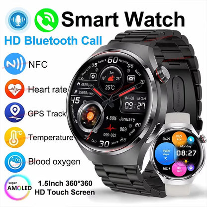 2026 New Smart Watch Men AMOLED HD Screen GPS Motion Trajectory Heart Rate Bluetooth Call SmartWatch Waterproof Android iOS Ht30