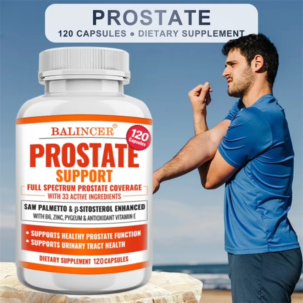 Prostate Supplements, Saw Palmetto Prostate Health Support with 33 Ingredients for Healthy Urination Frequency & Improve Sleep