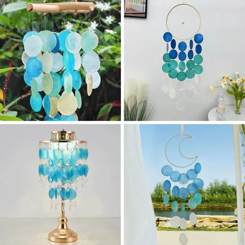 5cm DIY White Capiz Shell with Two Holes Sea Shell Bulk Capiz Shells for Decor DIY Wind Chimes & Crafts Jewellery Accessories
