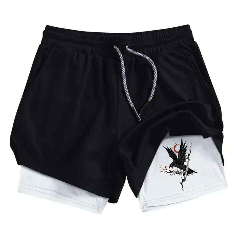 Performance Shorts Phone Pocket 2-In-1 for Men Comfortable Athletic Quick Dry Fitness Gym Workout Running Double Deck Jogging