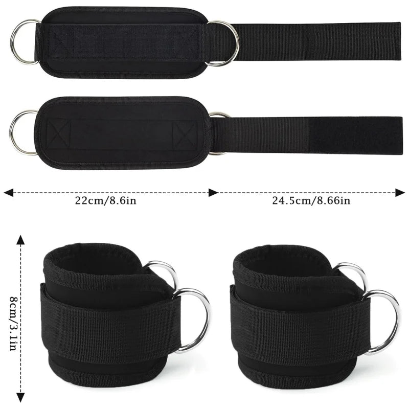1 Pair Ankle Straps for Cable Machines Resistance Bands Attachment,Gym Cuffs with Stainless Steel D-Ring for Booty Leg Workout