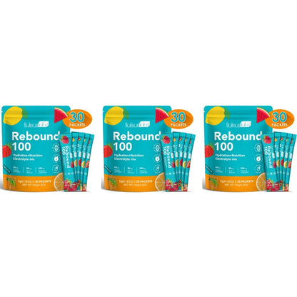 Halmonlabs Rebound 100 Electrolyte Mix Powder Daily Hydration Support with Calcium, Magnesium, Potassium & Sodium 30 Packets