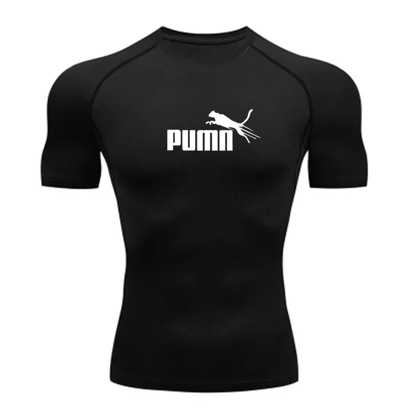 Workout Sportswear for Men's Compression Quick Dry Fit Short Sleeve Athletic T-Shirt for Gym Fitness Running Sport Bodybuilding