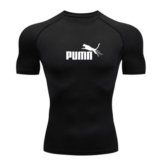 Workout Sportswear for Men's Compression Quick Dry Fit Short Sleeve Athletic T-Shirt for Gym Fitness Running Sport Bodybuilding
