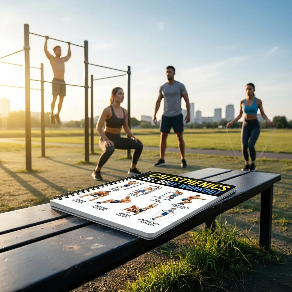 Calisthenics Bodyweight Training Guide Book Full Body Workout Exercise Learning Daily Log Card for Beginners Health Fitness