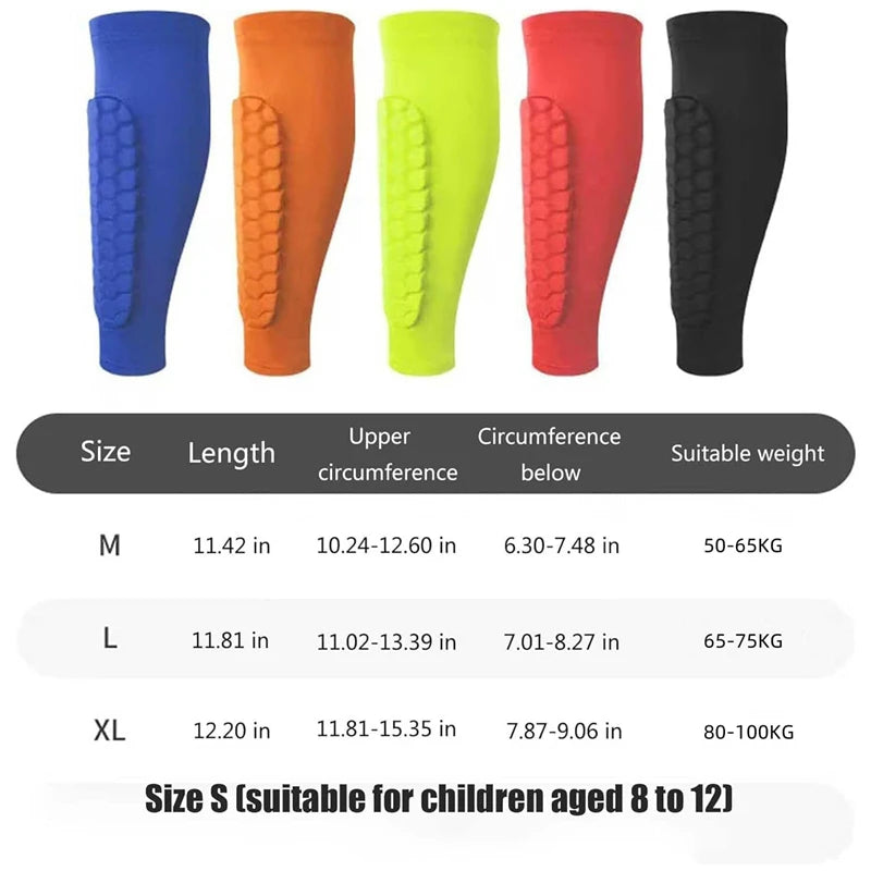 1Pcs Football Shin Guard Socks Sleeves with Foam Calf Compression Sleeve Honeycomb Pads Sports Legging Soccer Equipment