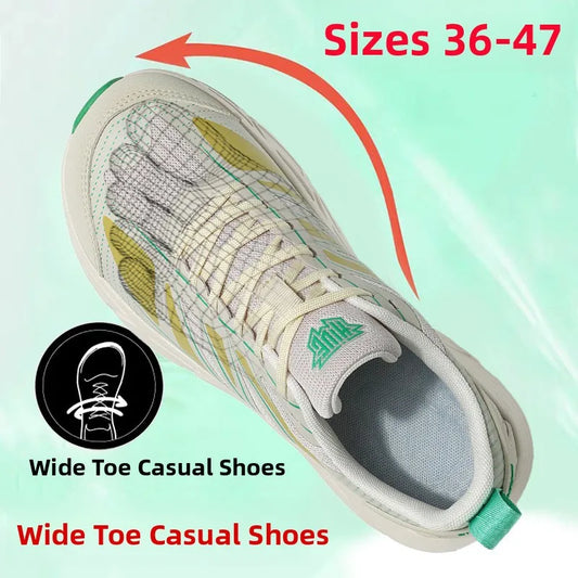 Men's Wide Foot 4E Size Sports Shoes Breathable Comfortable Casual Fall Season round Toe Large Head Extra Wide Footwear