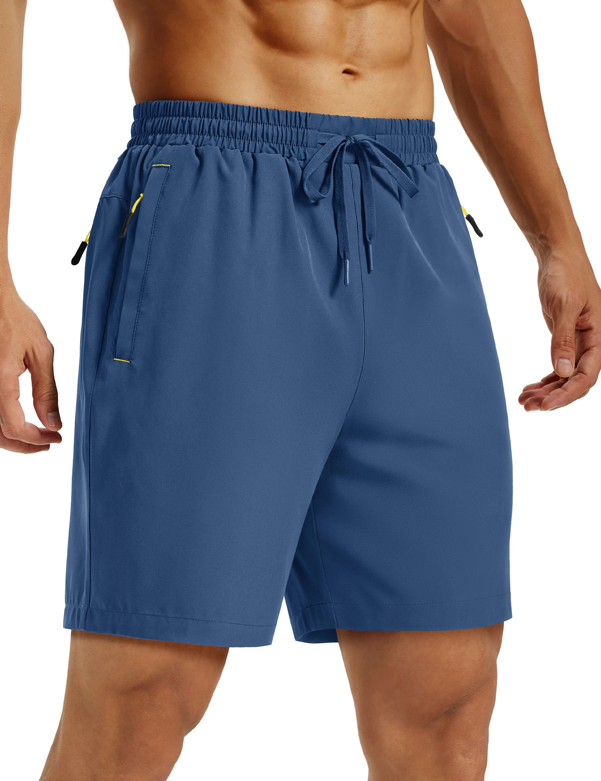 TACVASEN Mens Hiking Shorts Summer 7" Quick Dry Lightweight 3 Zipper Pockets Workout Gym Fitness Athletic Running Shorts Male
