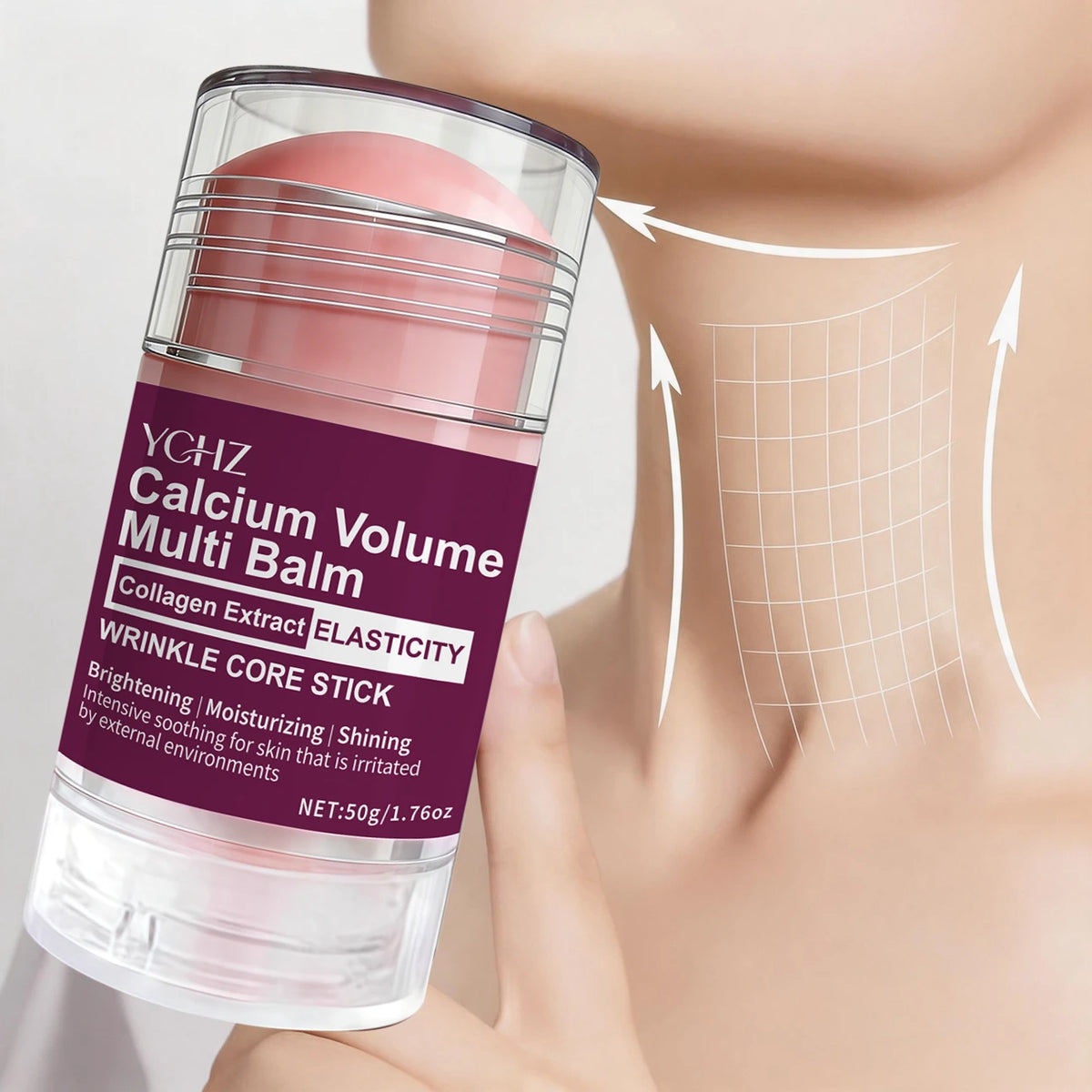 Collagen Facial Care Stick: a Multi-Functional Product That Combines Lip Balm, Eye Cream, Neck Cream, Primer, and Facial Moisturizer, Offering Hydrating and Firming Effects, Suitable for All Skin Types
