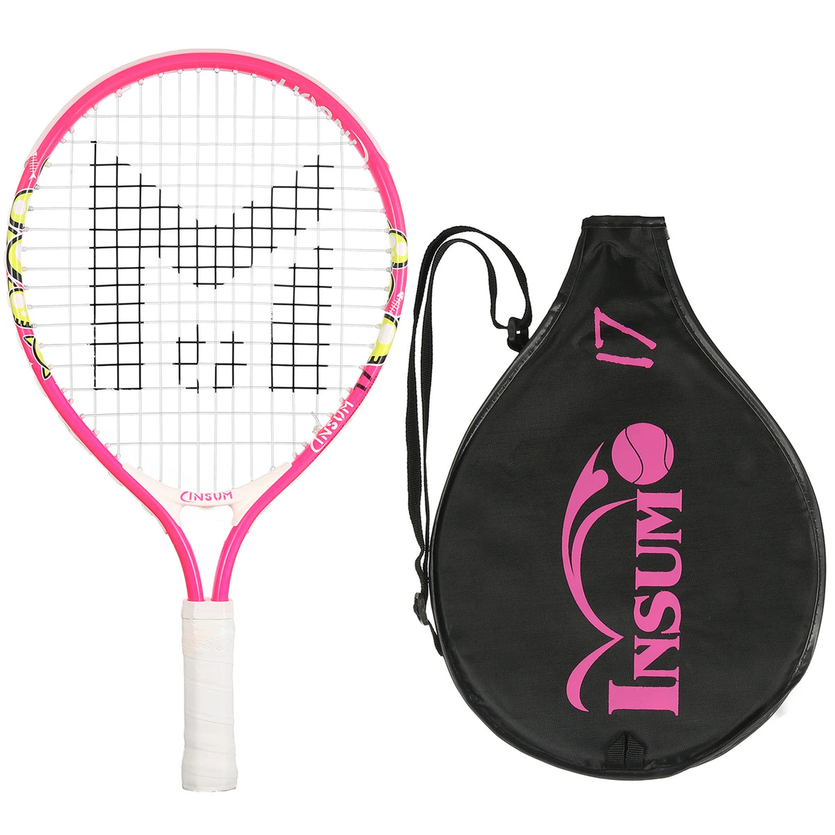 17" Lightweight Kids Tennis Rackets for Aged 2-3,with 1 Tennis Racket and Shoulder Strap Bag Outdoor/Indoor Sports Tennis Raquet