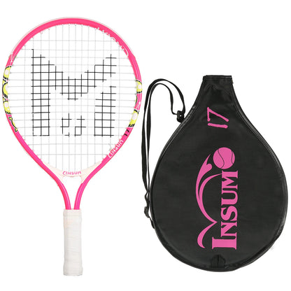 17" Lightweight Kids Tennis Rackets for Aged 2-3,with 1 Tennis Racket and Shoulder Strap Bag Outdoor/Indoor Sports Tennis Raquet