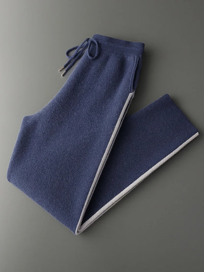 Luxury Men's 100% Cashmere Hooded Sweater Cardigan Casual Cashmere Pants Thick Warm Knitwear Autumn Winter Jacket Hoodie Tops