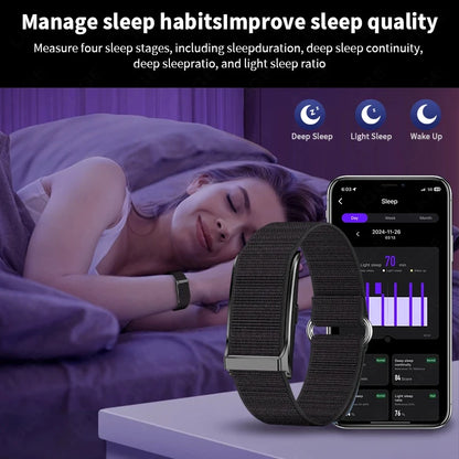 LAXASFIT Smart Band No Screen Fitness Tracker Heart Rate Blood Oxygen Monitor IP68 Waterproof Ultra-Thin Long Battery