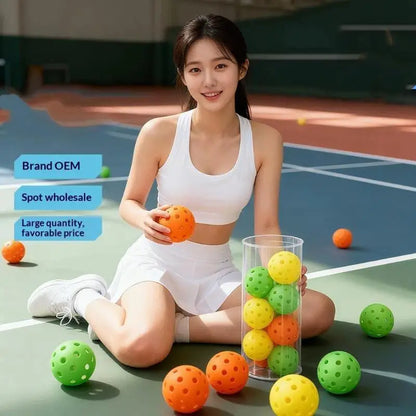 Professional Pickleball Balls 12/6 PCS 74mm 40 Holes Colorful Consistent Bounce for Official Competition Training