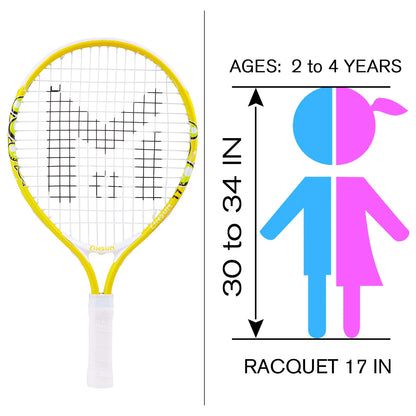 17" Lightweight Kids Tennis Rackets for Aged 2-3,with 1 Tennis Racket and Shoulder Strap Bag Outdoor/Indoor Sports Tennis Raquet