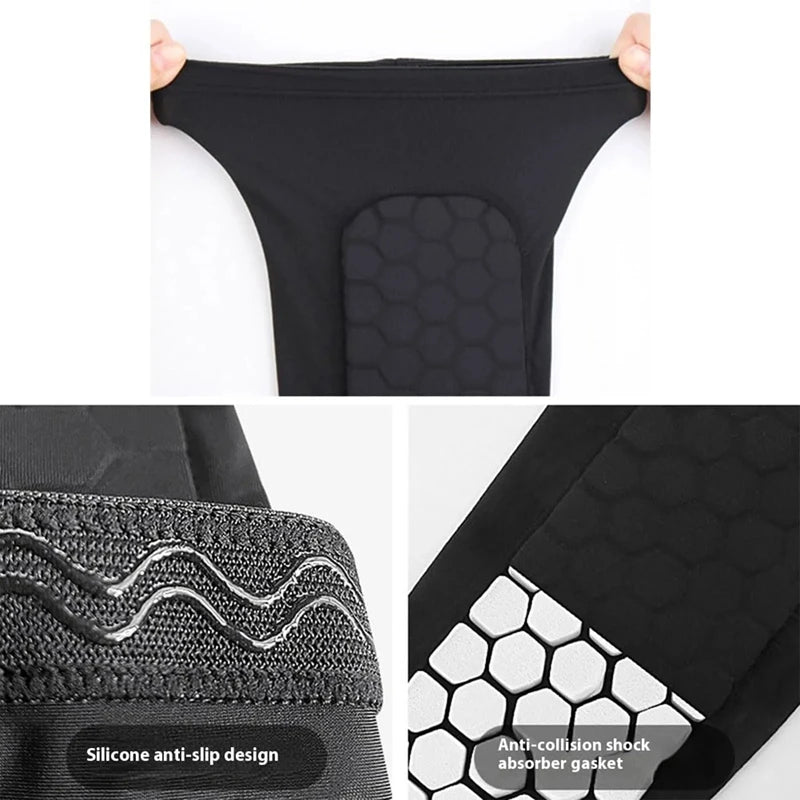 1Pcs Football Shin Guard Socks Sleeves with Foam Calf Compression Sleeve Honeycomb Pads Sports Legging Soccer Equipment