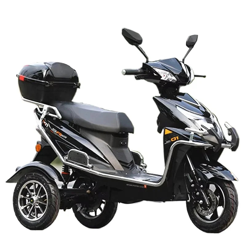 Electric Mobility Tricycle for Disabled Handicapped,3 Wheel Passenger Electric Scooter for Seniors, Heavy Duty Trike with Trunk