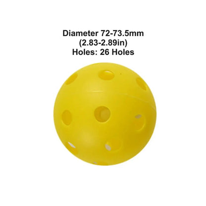 6pcs Portable 26 Holes Pickleball Balls Balanced High Bounce Pickle Balls with Bag Crack-Resistant PVC Competition Ball Indoor