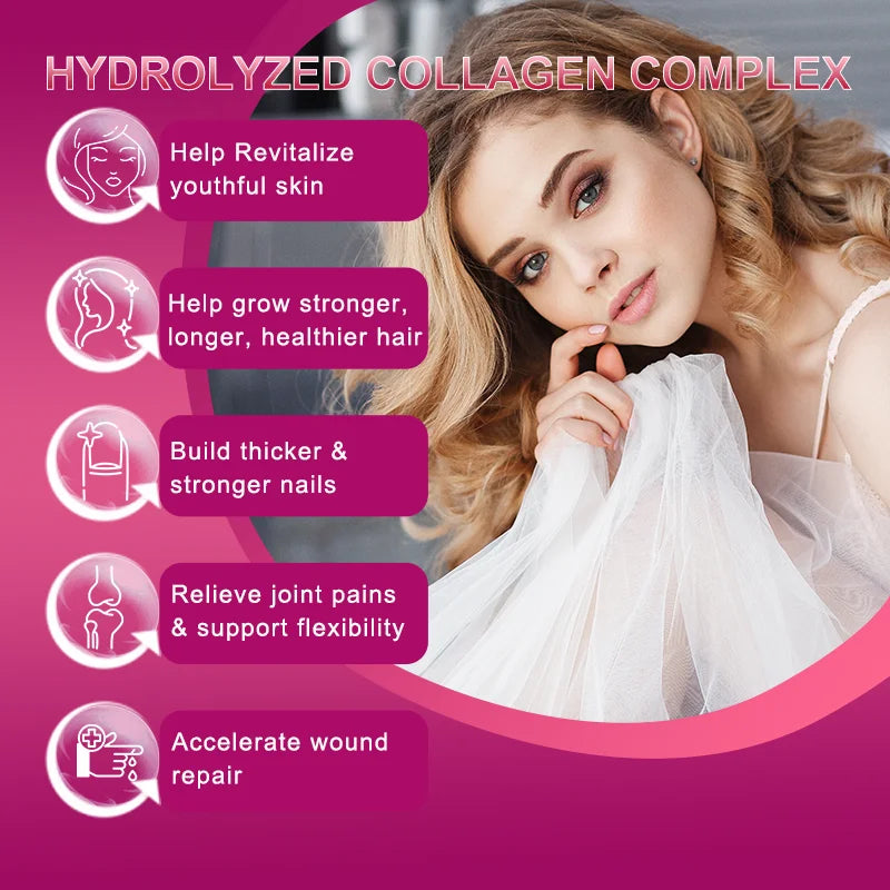 Collagen  Capsules Support Beauty Skin Care Skin Repair Hair Nail  and Joint Health Anti-aging Enhance Skin's Ability to Lock