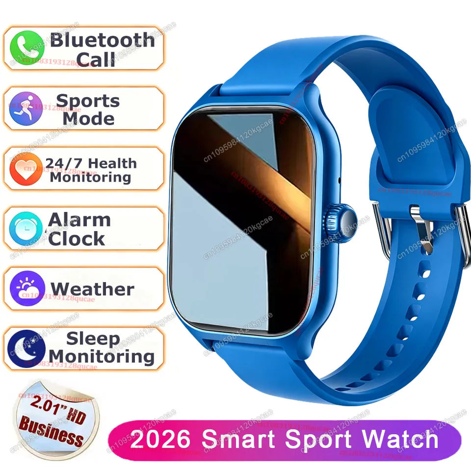 Smart Watch Men 2.01'' AMOLED Screen Waterproof Multiple Sport Mode Fitness HD Bluetooth Call Smartwatch Men Women Bracelet Ht30