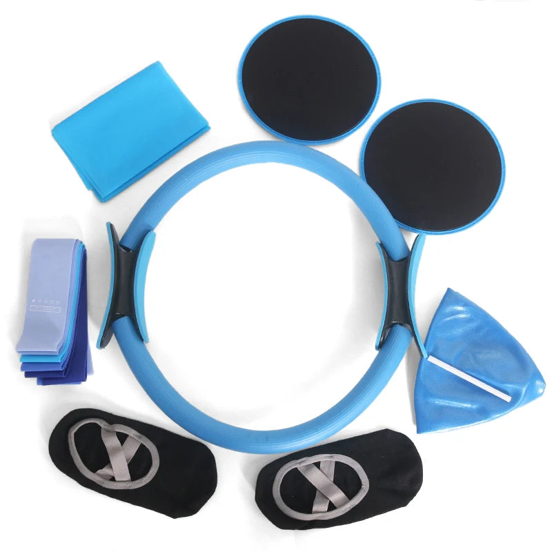Pilates Ring Set Exercise Equipment with Exercise Bands Resistance Bands Set, Pilates Ball, Sliding Disks Workout Equipment