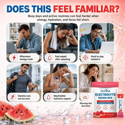 Electrolyte Drink Mix Zero Sugar Hydration Energy Support with Electrolytes Amino Acids Watermelon Flavor 15 Sticks