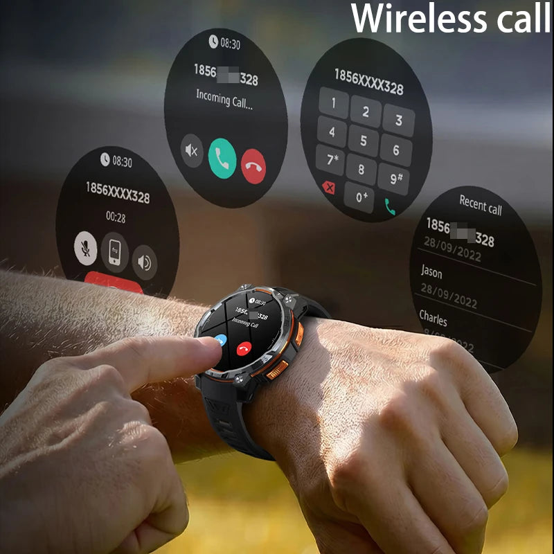 New smart sports watch, 1200mAh large capacity battery, GPS tracking, IPX8 waterproof, wireless communication, altimeter compass
