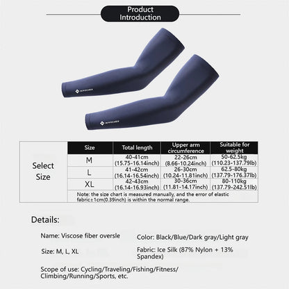 GTUBIKE 1 Pair New Ice Silk Sleeves UV Protect Breathable Cycling Arm Sports Outdoor Unisex Elastic Quick-dry Summer Sleeves