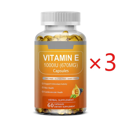 Vitamin E 670 Mg (1000 IU) - Natural Dietary Supplement Antioxidant, Skin, Immune System Support, Gluten Free, Vegen