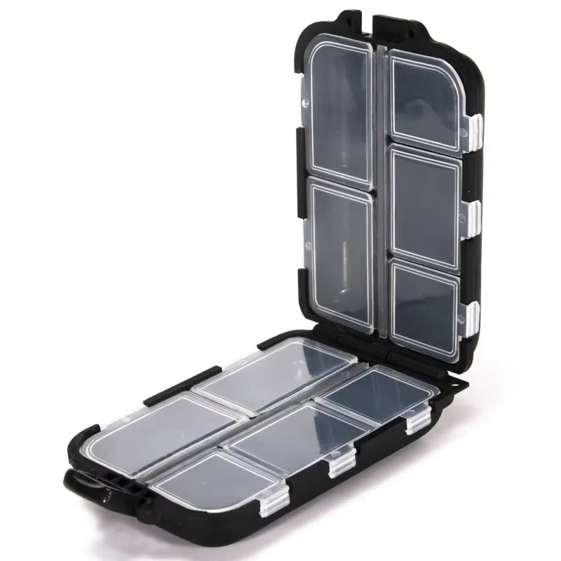 Fishing Tackle Box 10 Compartment Lure Hook Storage Case Double Sided Fishing Tool Organizer Multifunctional Bait Containe
