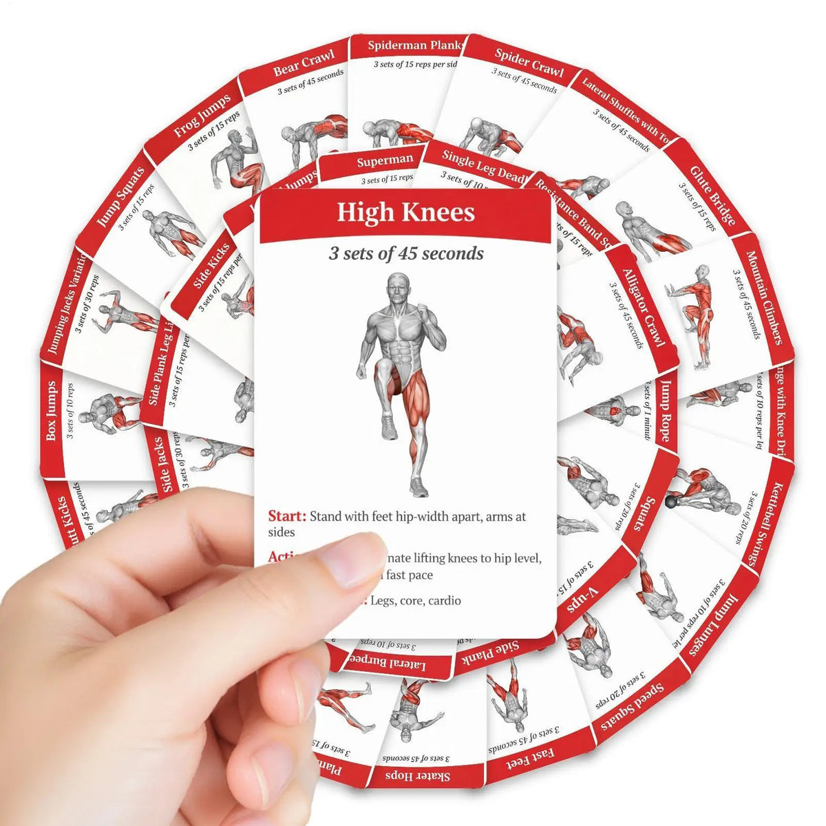 Workout Cards 36 Pieces Fitness Guide Cards Training Exercises Guide for Women Men Beginners Home Gym Outdoor Activities