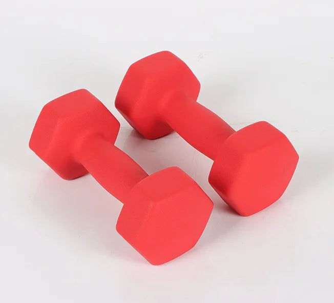 Hexagon Fixed Weight Dumbbells Set Womens 2kg Solid Cast Iron Workout Dumbbells