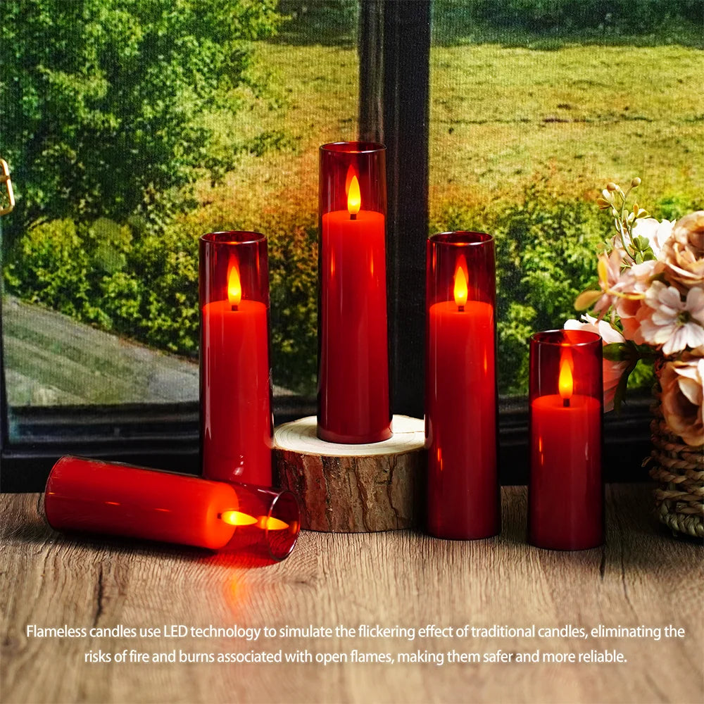 9 Acrylic Flameless LED Electronic Candles Timer Dimmable Flickering Safe Gift Hanukkah Diwali Ramadan Prayer Meditation Candle