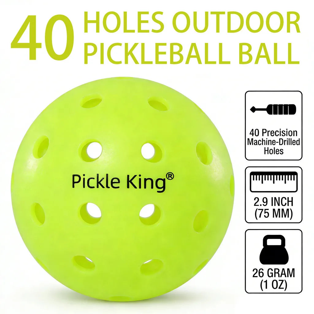 Pickleball Ball 40 Hole,6/12/24/30Pcs,Professional Competition Training for Pickleball, Stable Flight, Pickle King Ball